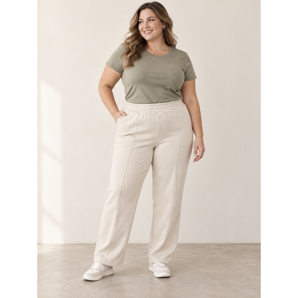 Tek Gear Womens Plus 20 Cream Straight Leg Fleece Sweatpants DT42A103PS1